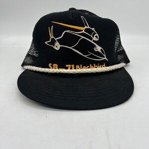 SB-71‎ Blackbird Vintage Hat Snapback Trucker Made in USA Black Yellow